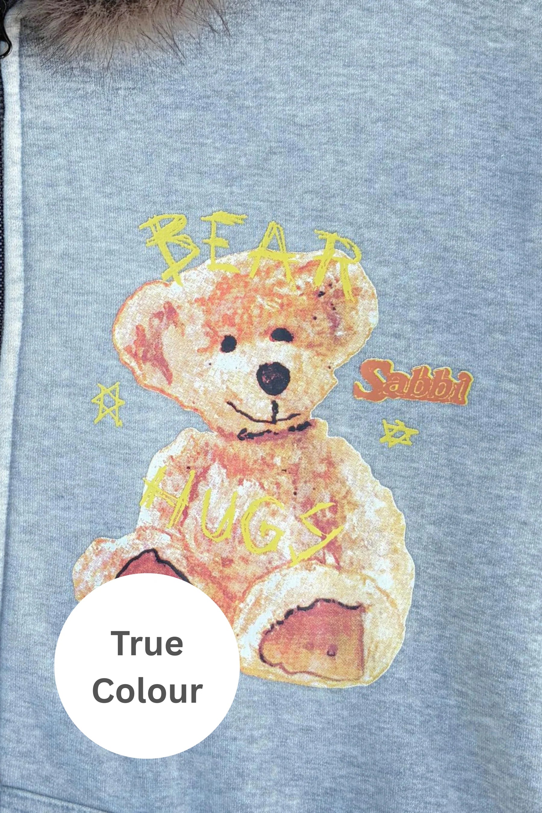 Elysian Collective Sabbi The Bear With Me Zip Hoodie (Grey)