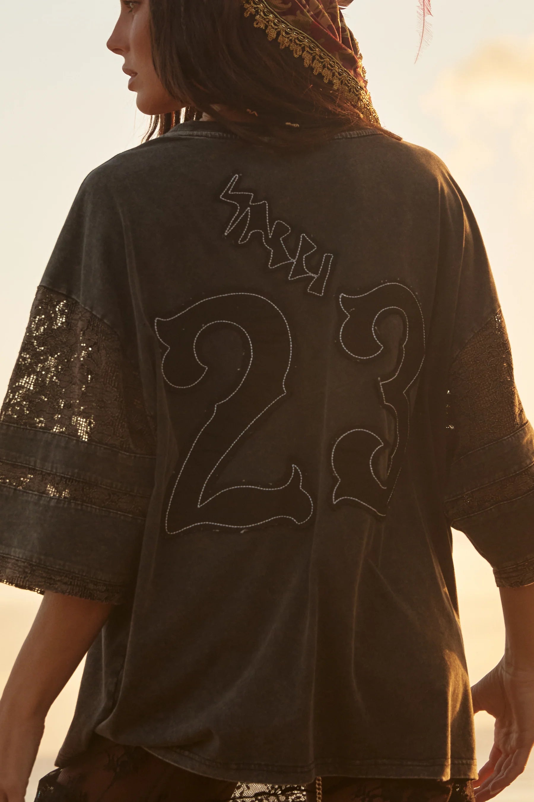 Elysian Collective Sabbi The Chase Your Dreams Lace Tee Black