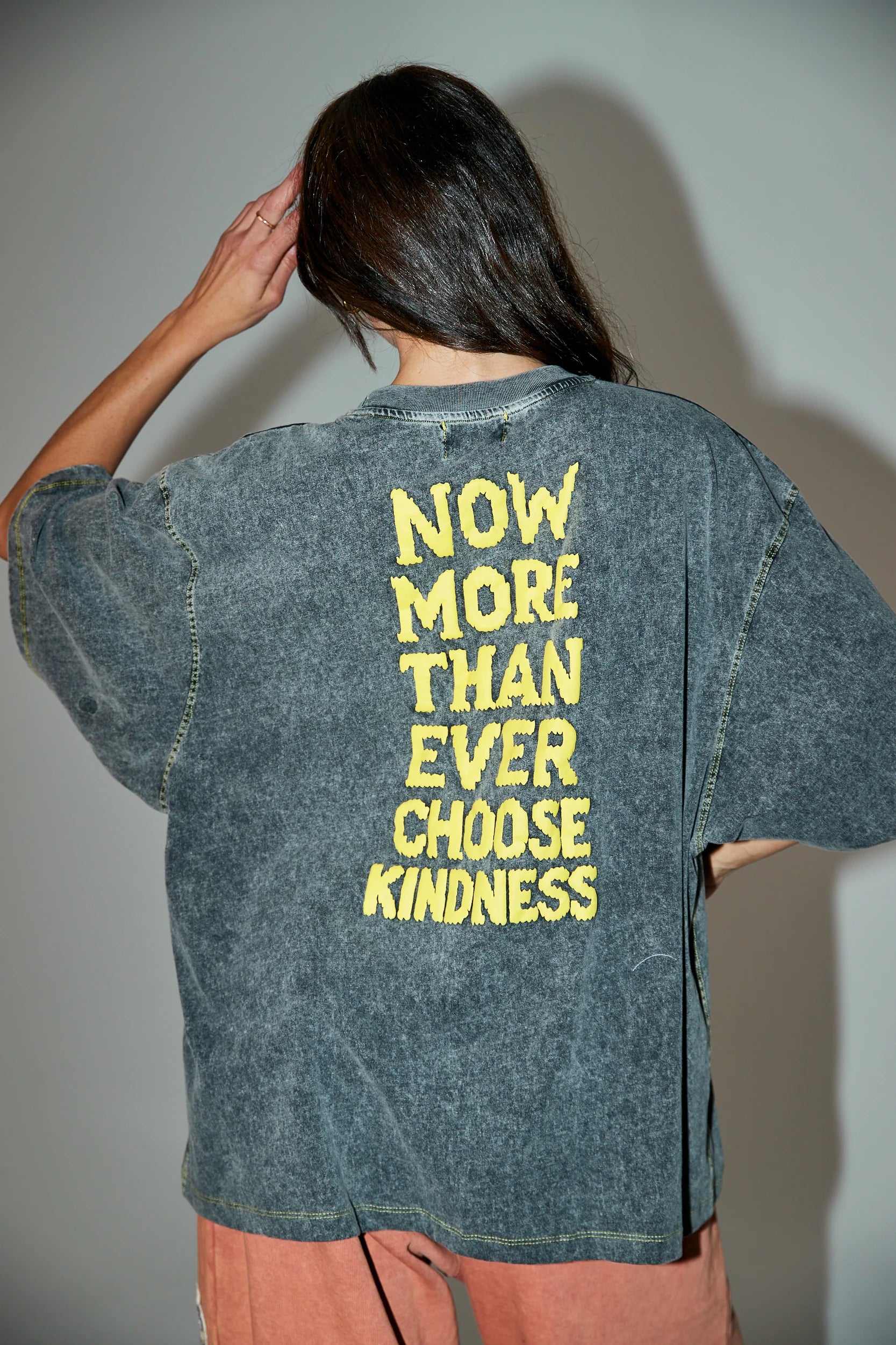 Elysian Collecive Sabbi The Choose Kindness Oversized Tee Charcoal