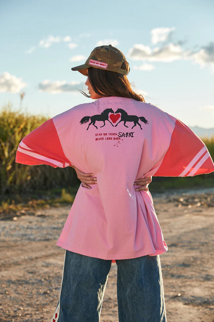 Elysian Collective Sabbi The Country Music V Neck Tee Pink