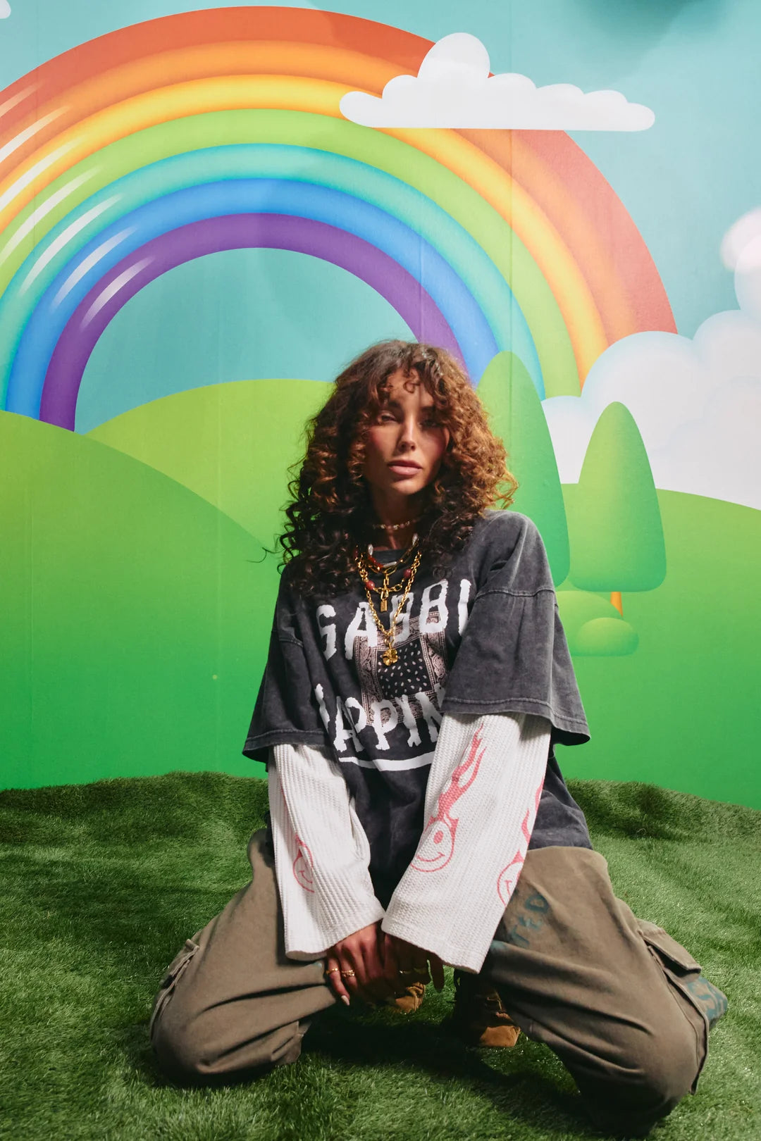 Elysian Collective Sabbi The Happiness Waffle Long Sleeve Tee