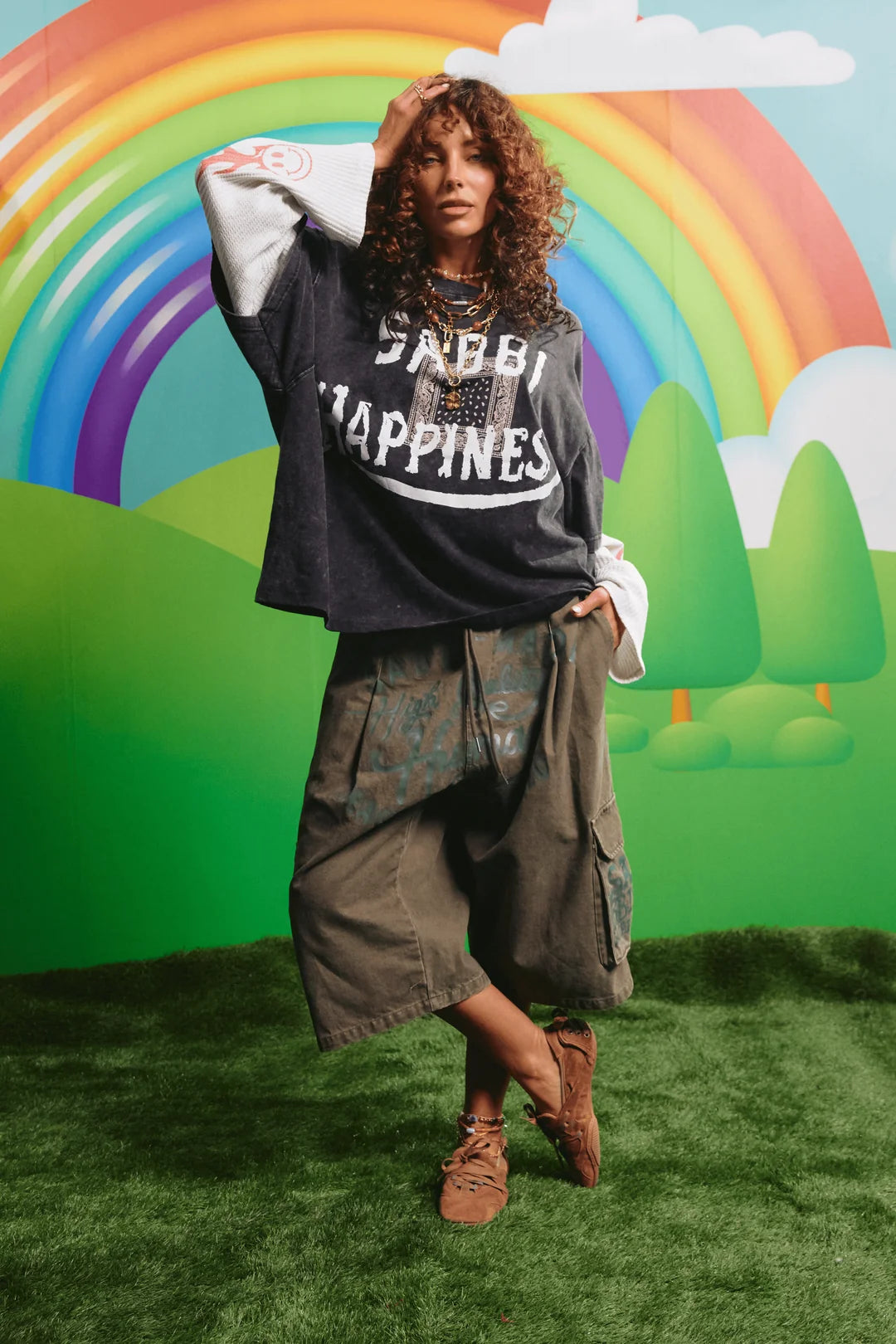 Elysian Collective Sabbi The Happiness Waffle Long Sleeve Tee