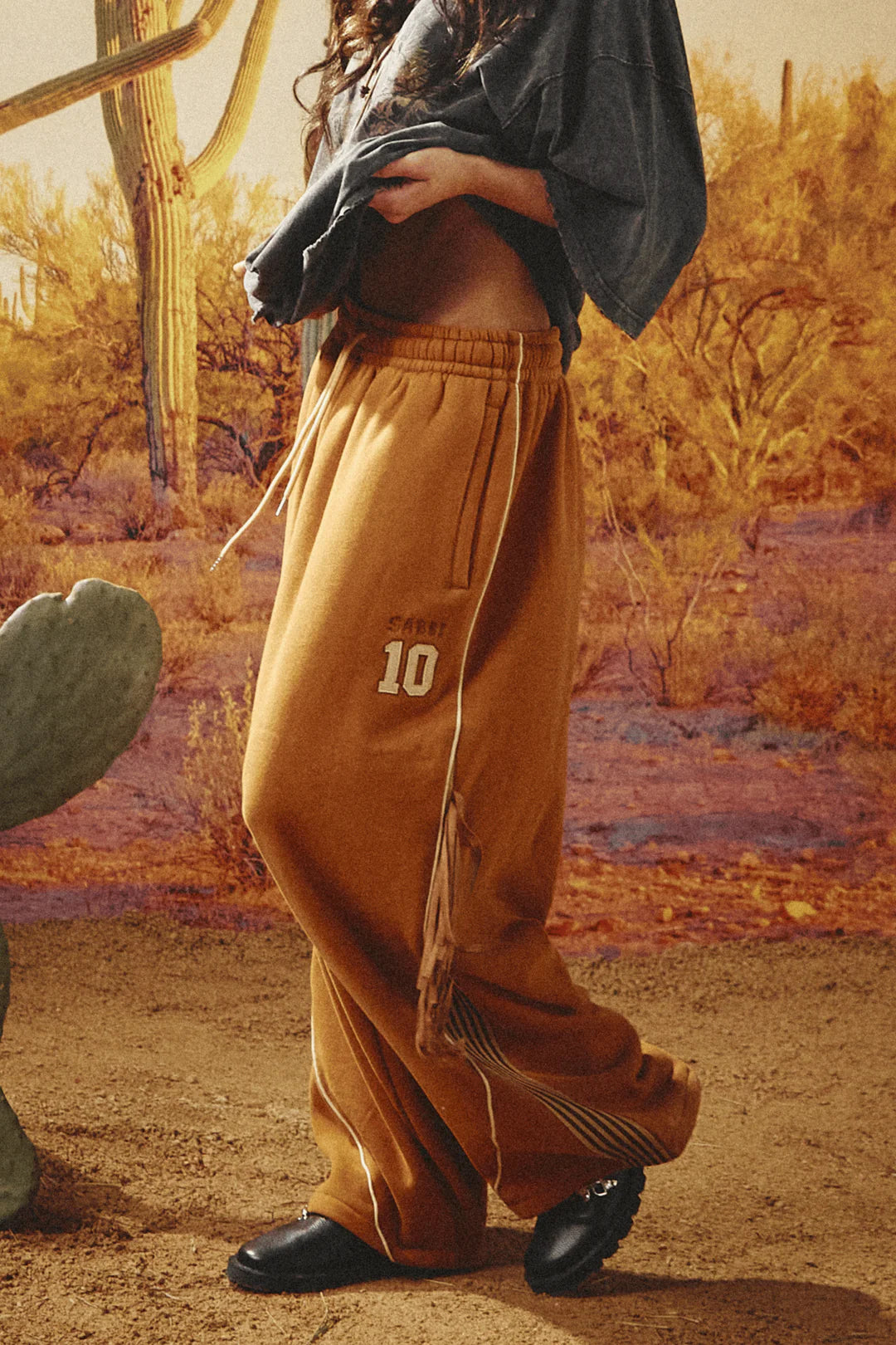 Elysian Collective Sabbi The Happy Chap Wide Leg Sweat Pant Brown