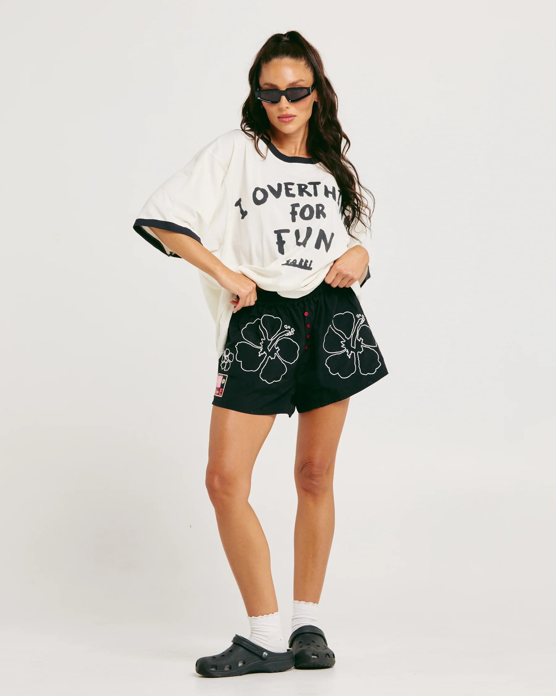 Elysian Collective Sabbi The Hibiscus Board Short Black