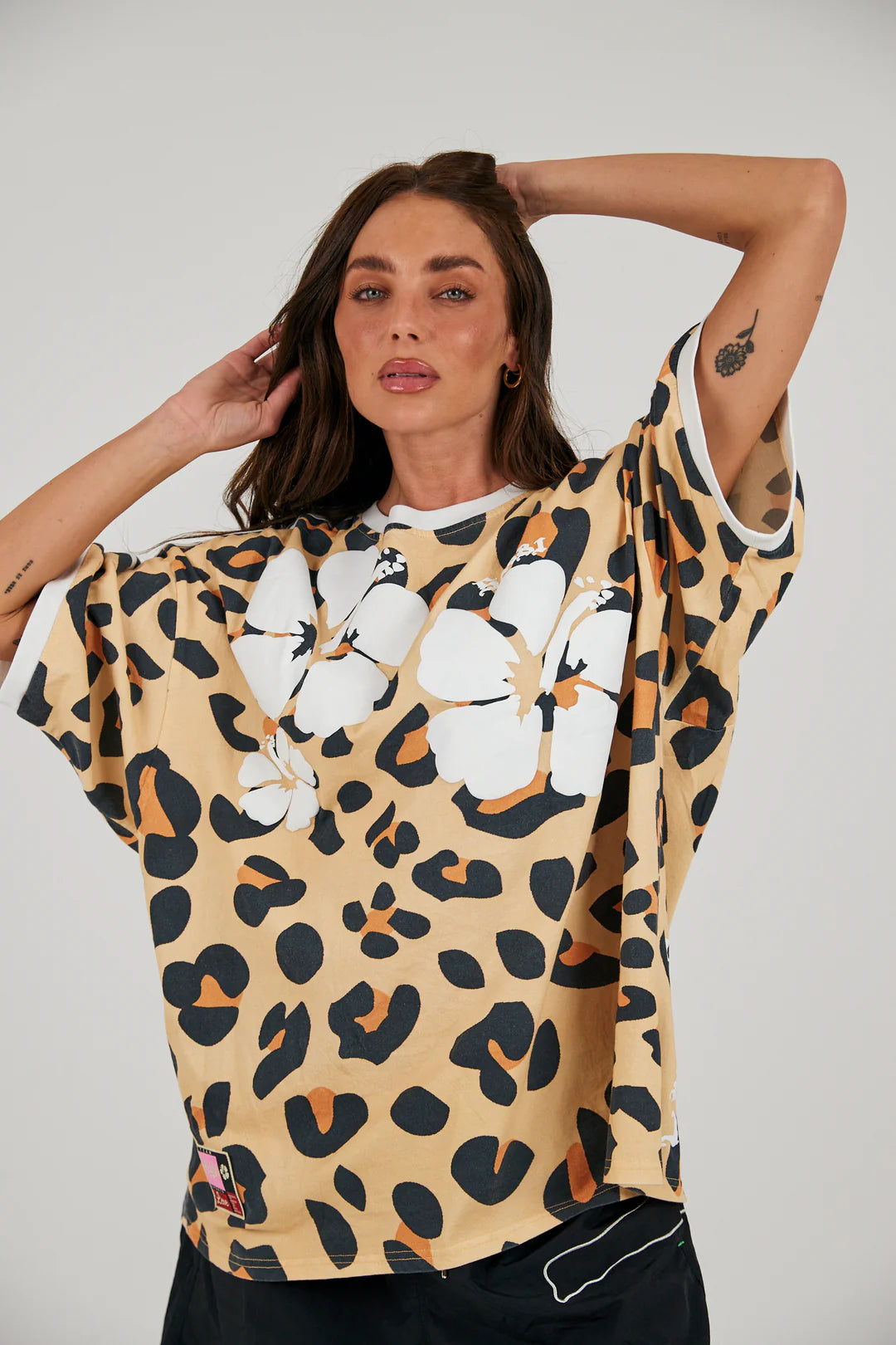 Elysian Collective Sabbi The Hibiscus Tee Leopard