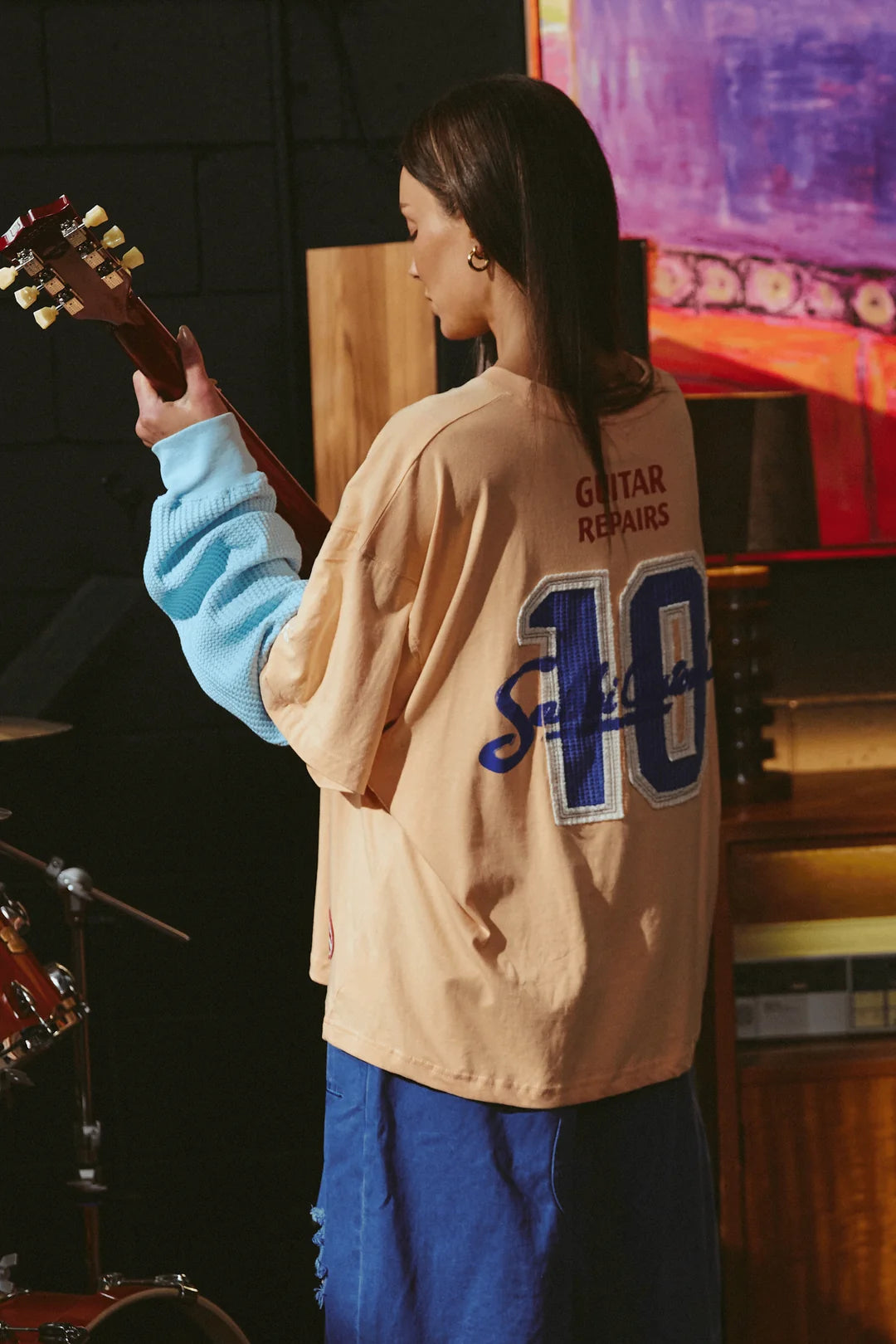 Elysian Collective Sabbi The Long Sleeve Sabbi Custom Tee Apricot