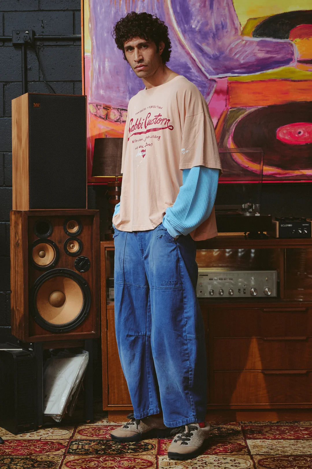 Elysian Collective Sabbi The Long Sleeve Sabbi Custom Tee Apricot