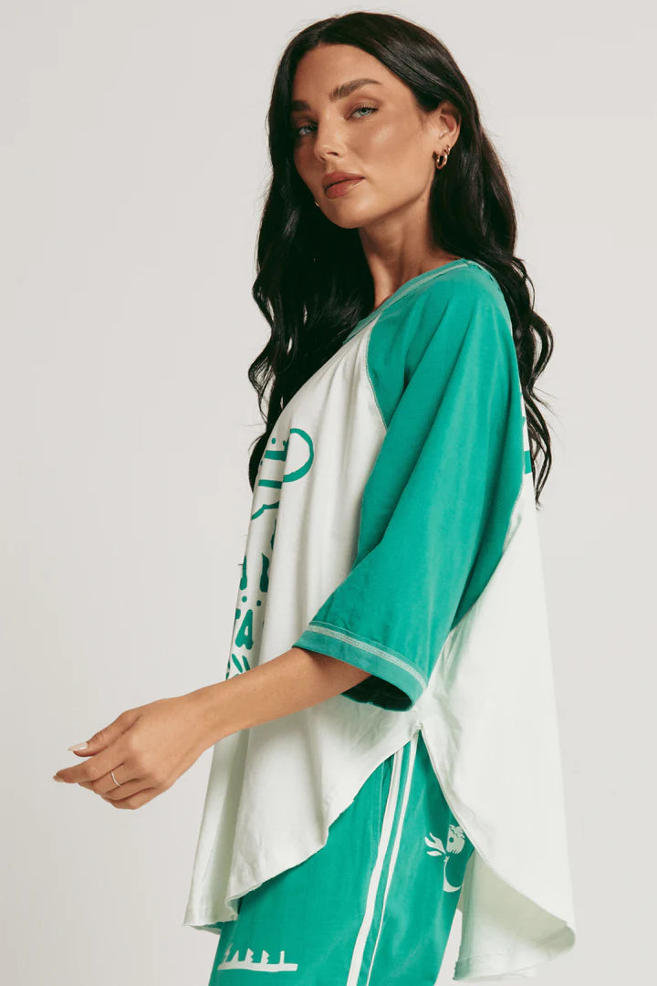 Elysian Collective Sabbi The Raglan Margie Tee Green