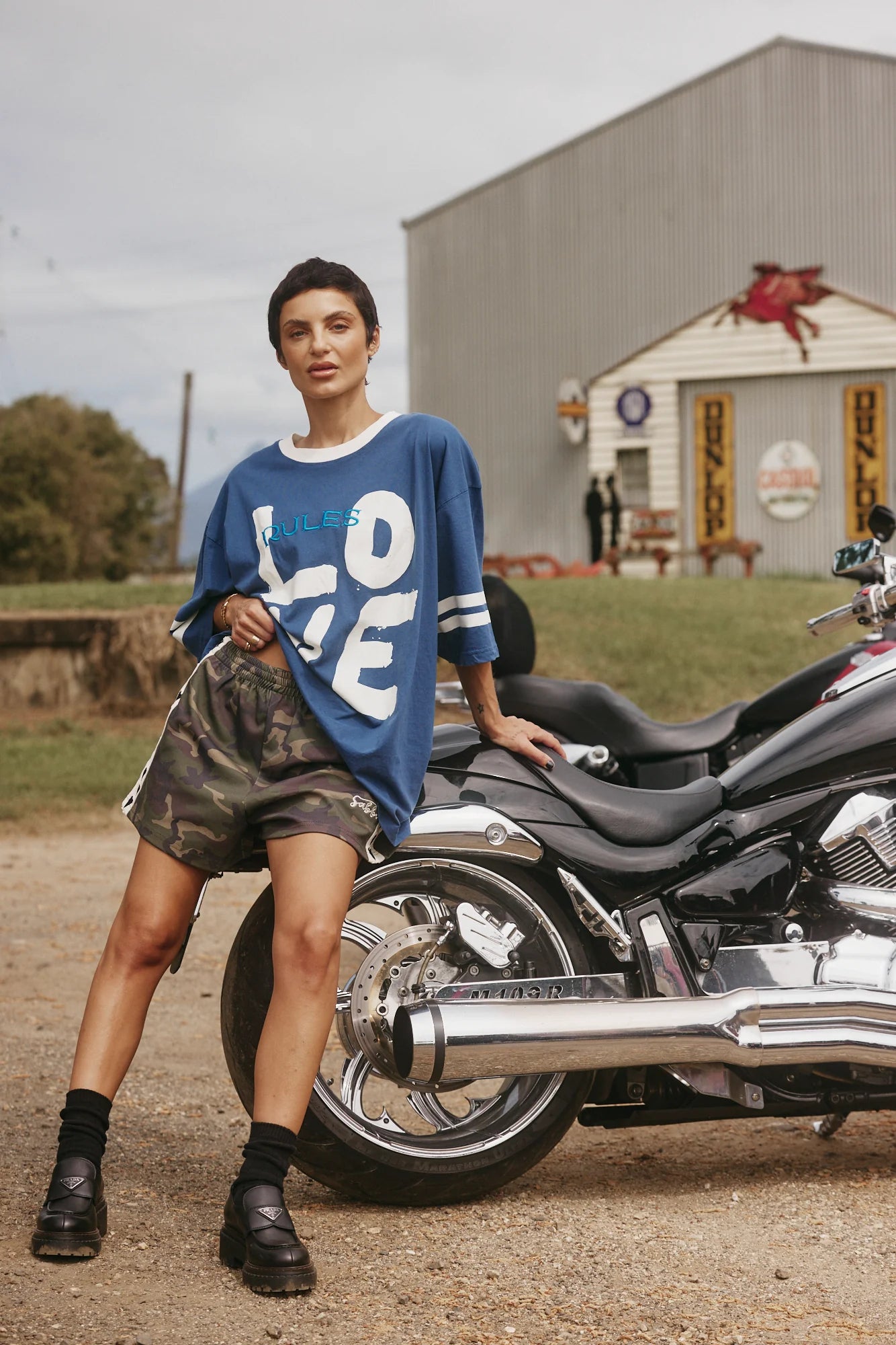 Elysian Collective Sabbi The Raving Hearts Mini Shorts Camo