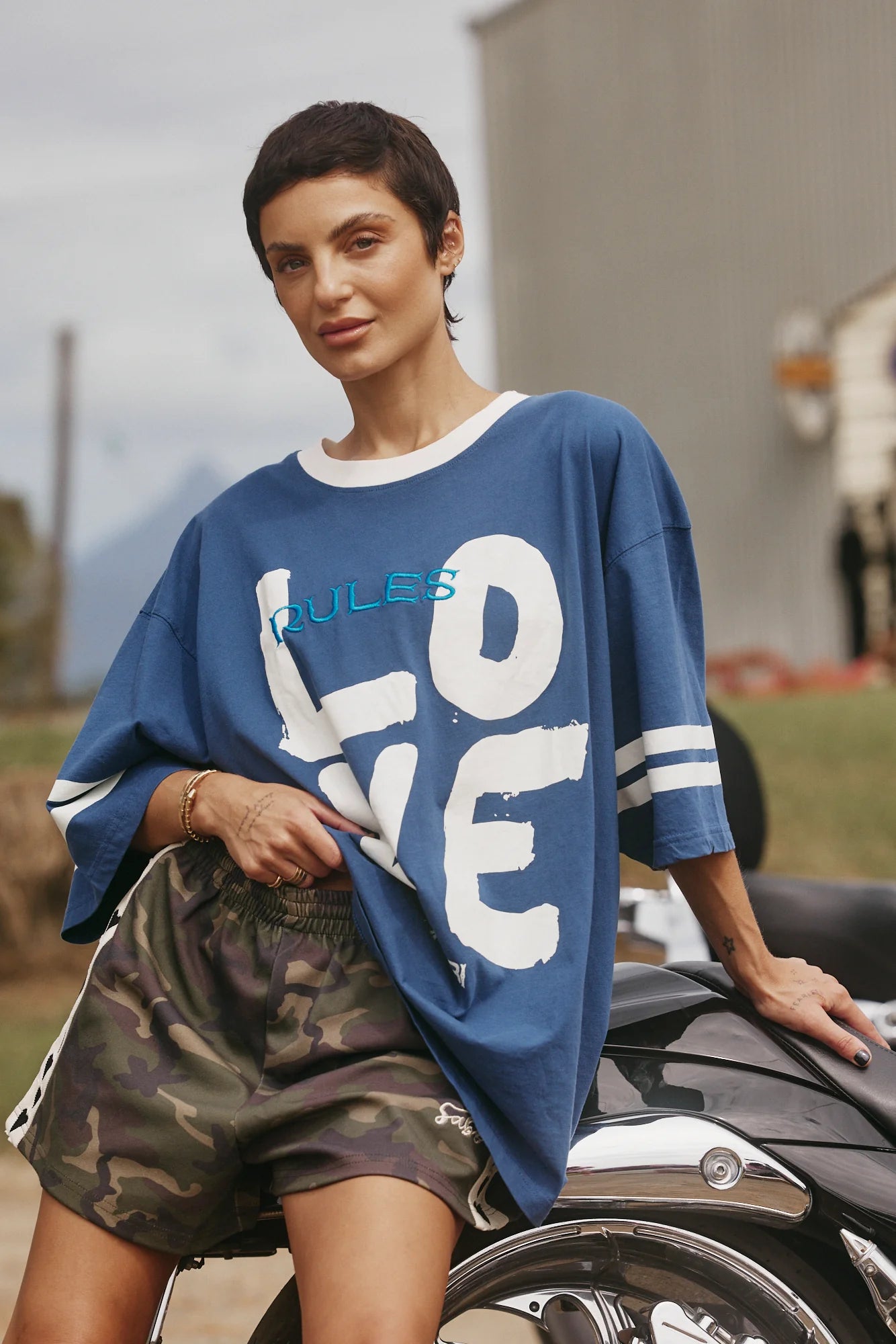 Elysian Collective Sabbi The Raving Hearts Mini Shorts Camo