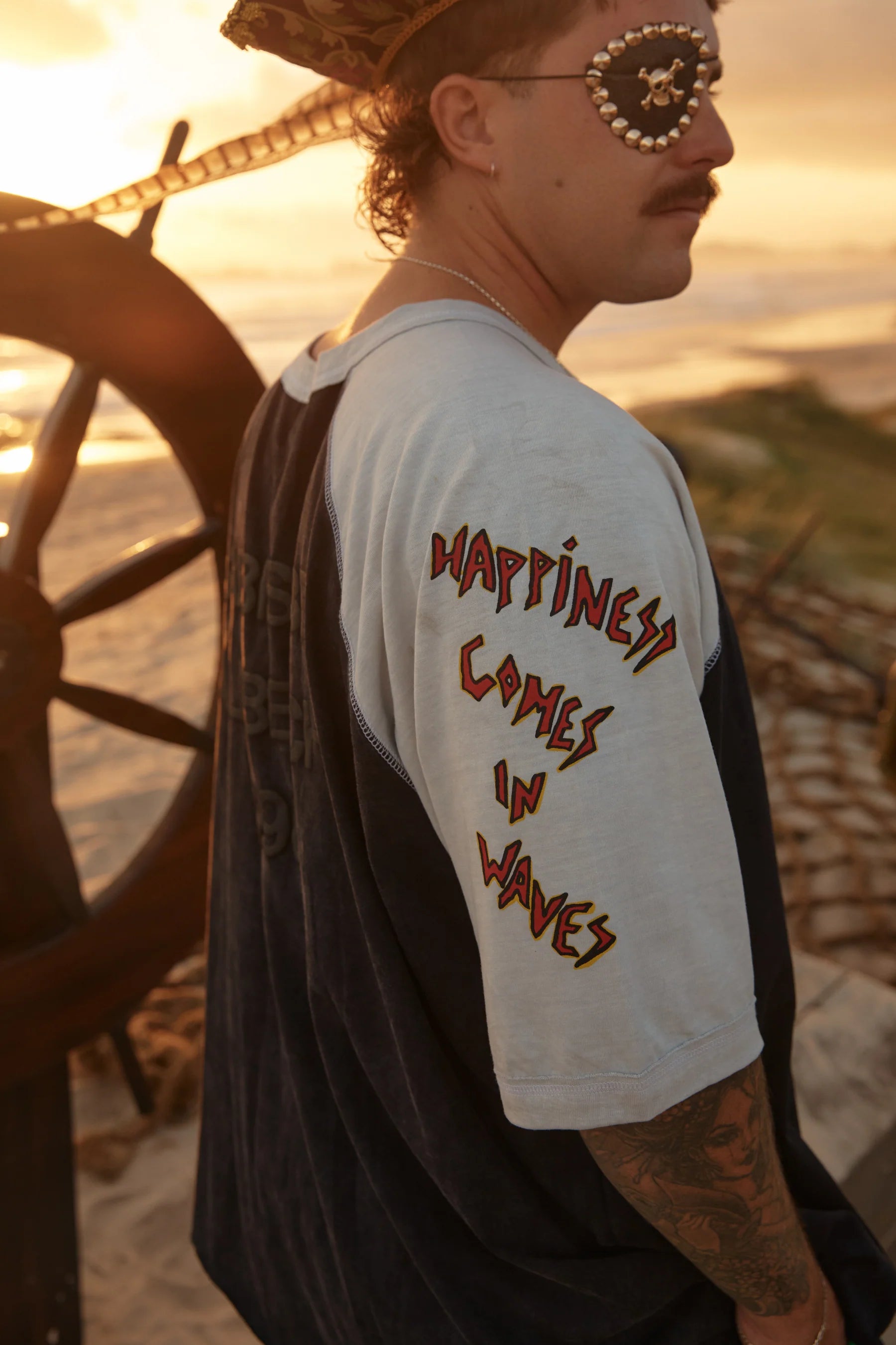 Elysian Collective Sabbi The Stay Wild Raglan Tee Black