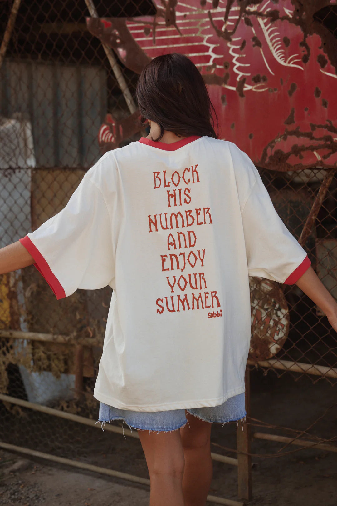 Elysian Collective Sabbi The Very Oversized Cowgirl Outlaw Tee White