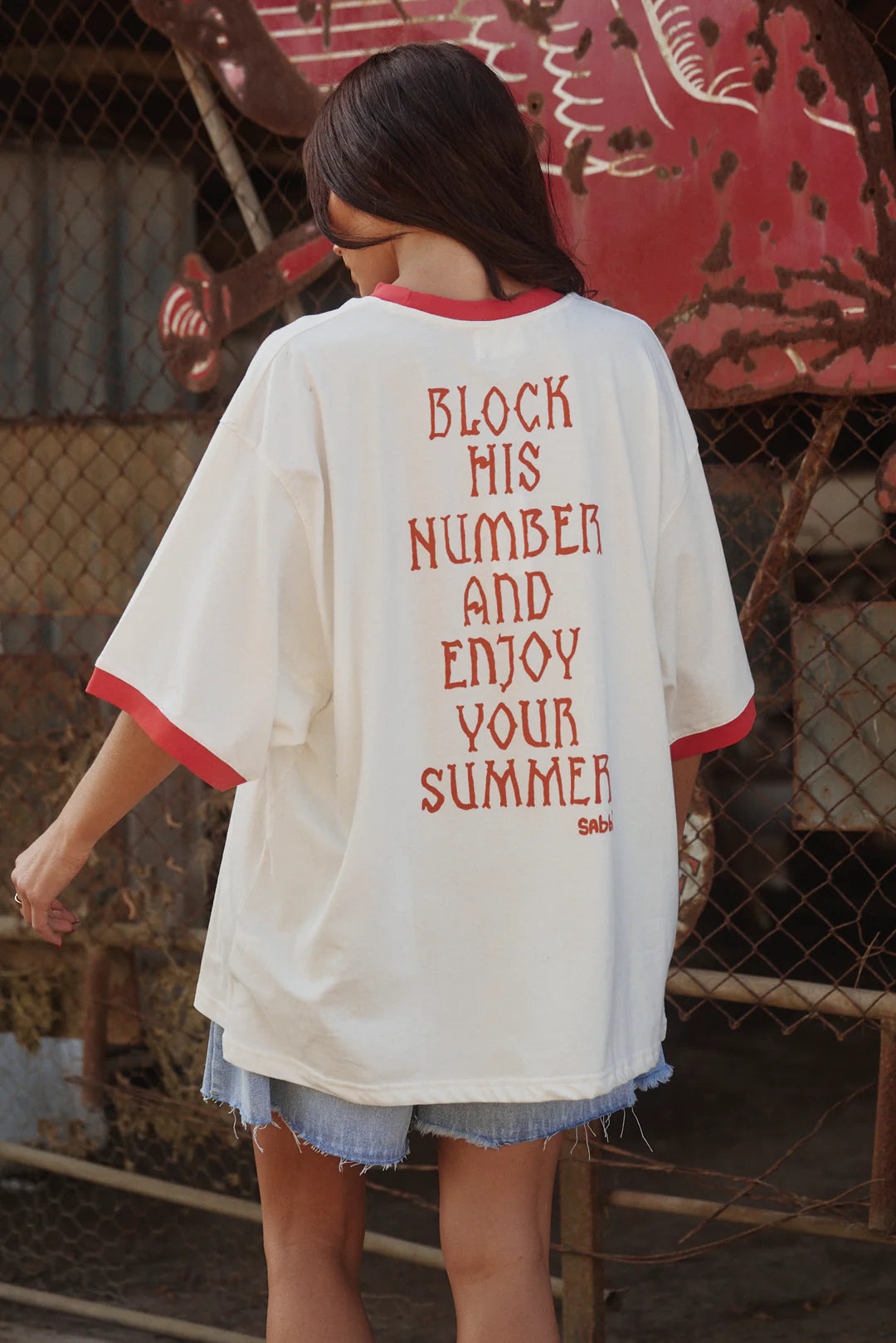 Elysian Collective Sabbi The Very Oversized Cowgirl Outlaw Tee White