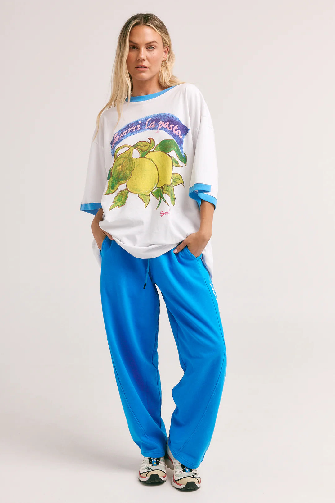 Elysian Collective Sabbi The Very Oversized Fee Me Pasta Tee White