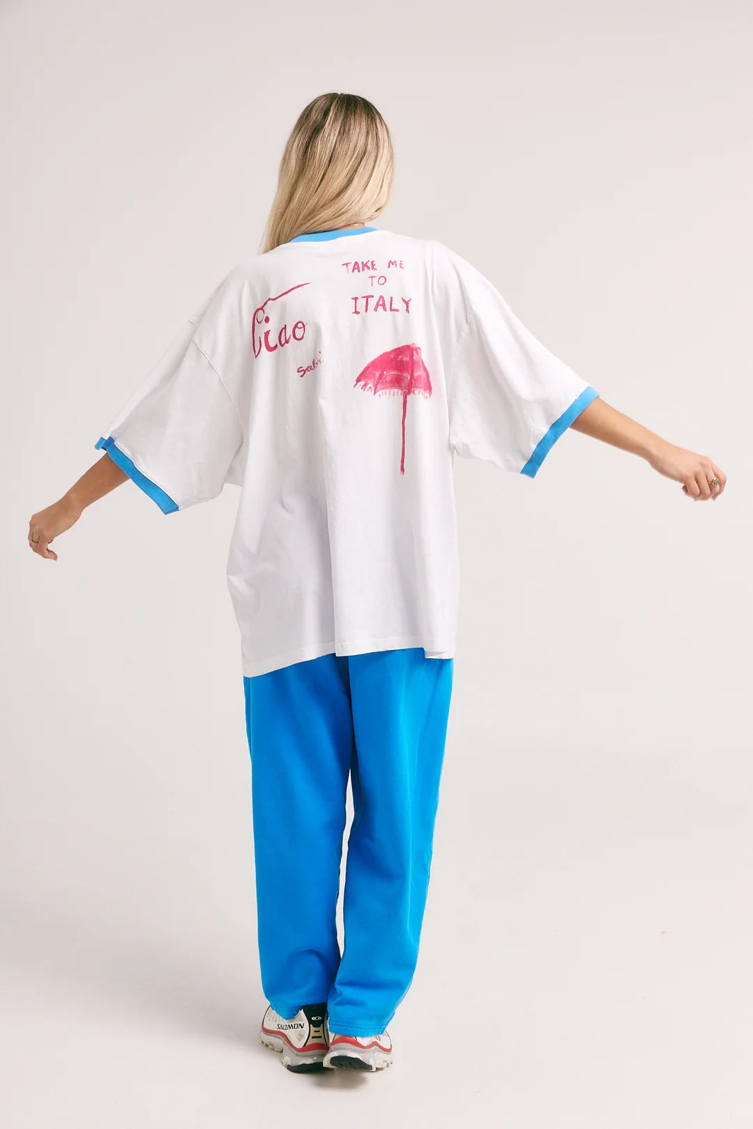 Elysian Collective Sabbi The Very Oversized Fee Me Pasta Tee White