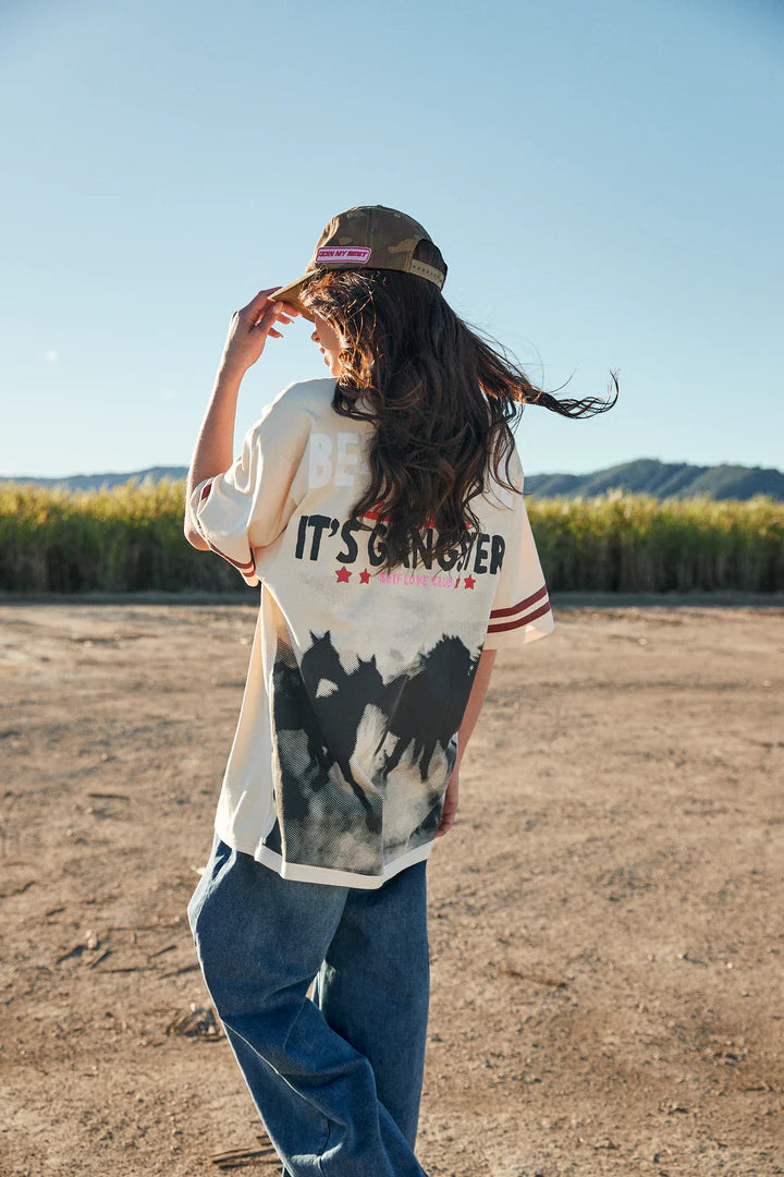 Elysian Collective Sabbi The Very Oversized Rodeo Self Love Club Tee Beige