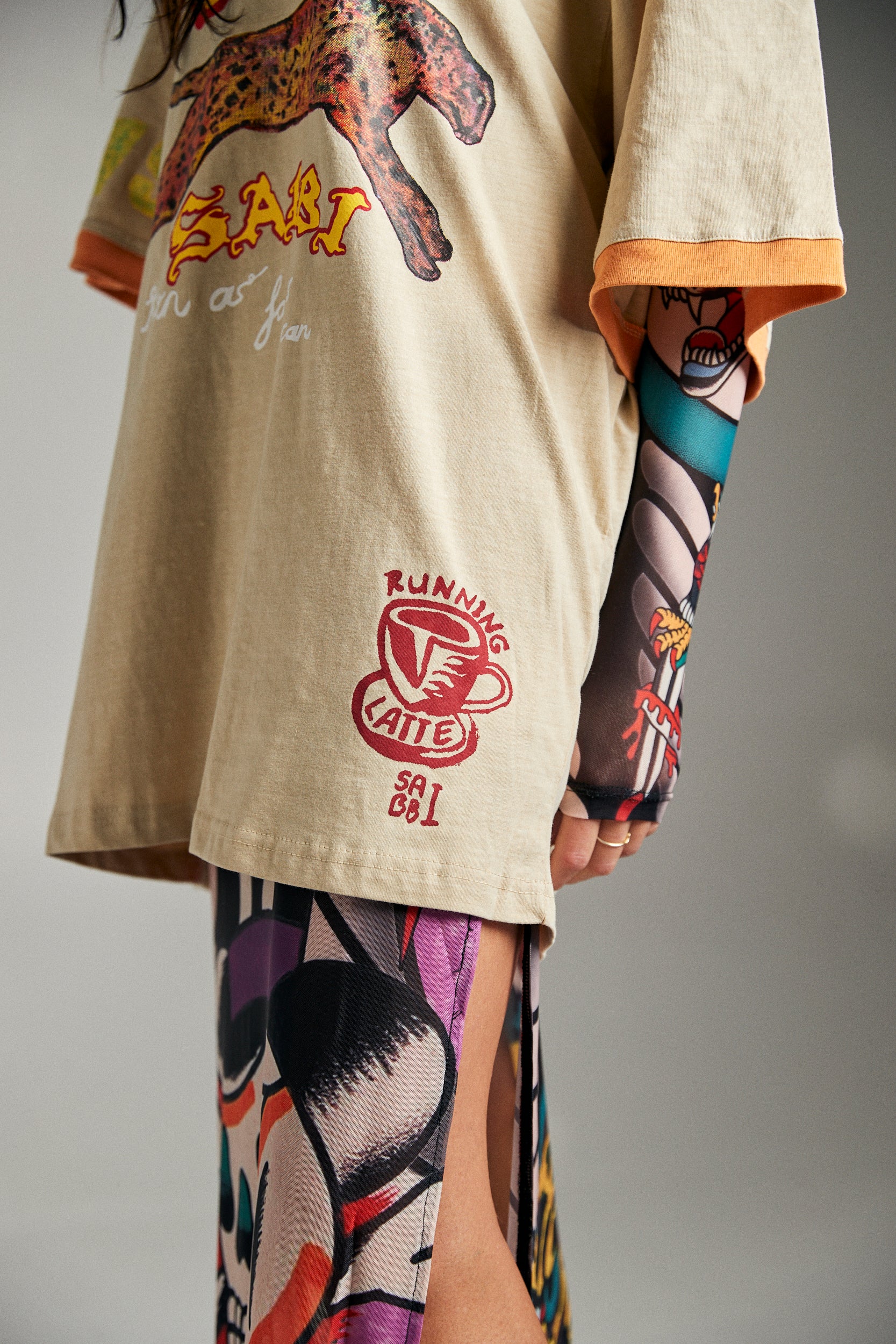 Elysian Collective Sabbi The Very Oversized Run Club Tee Sand