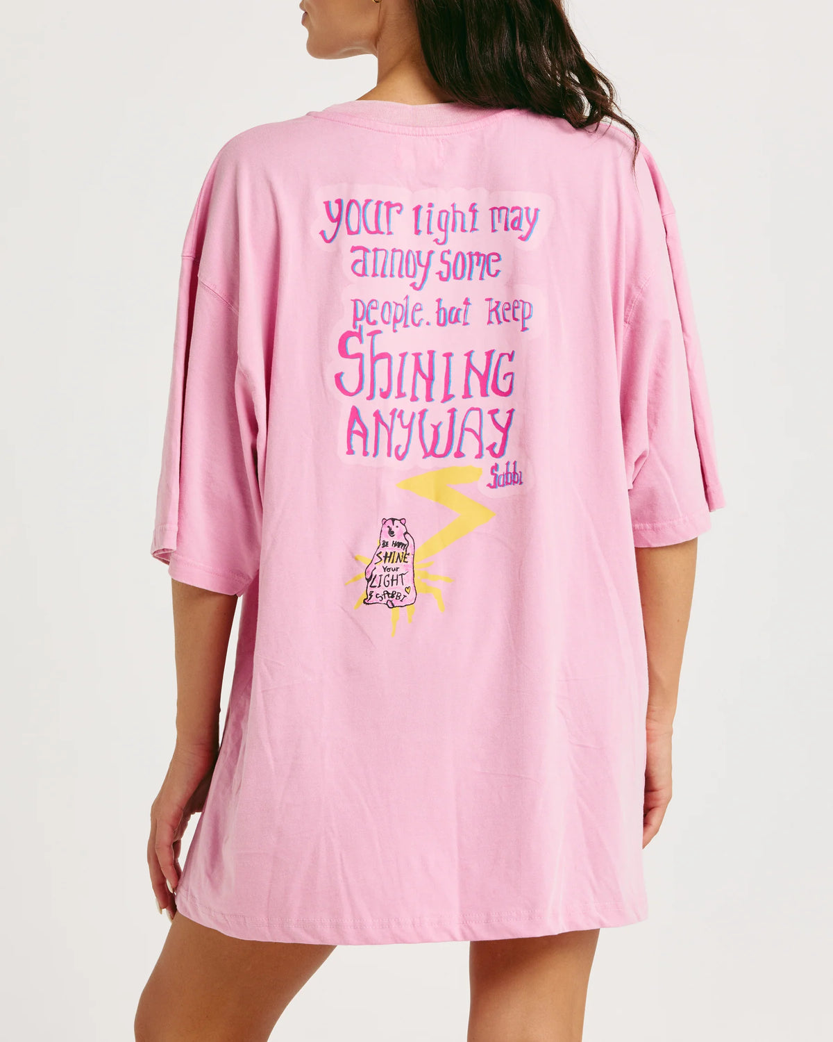 Elysian Collective Sabbi The Very Oversized Shining Anyway Tee Pink