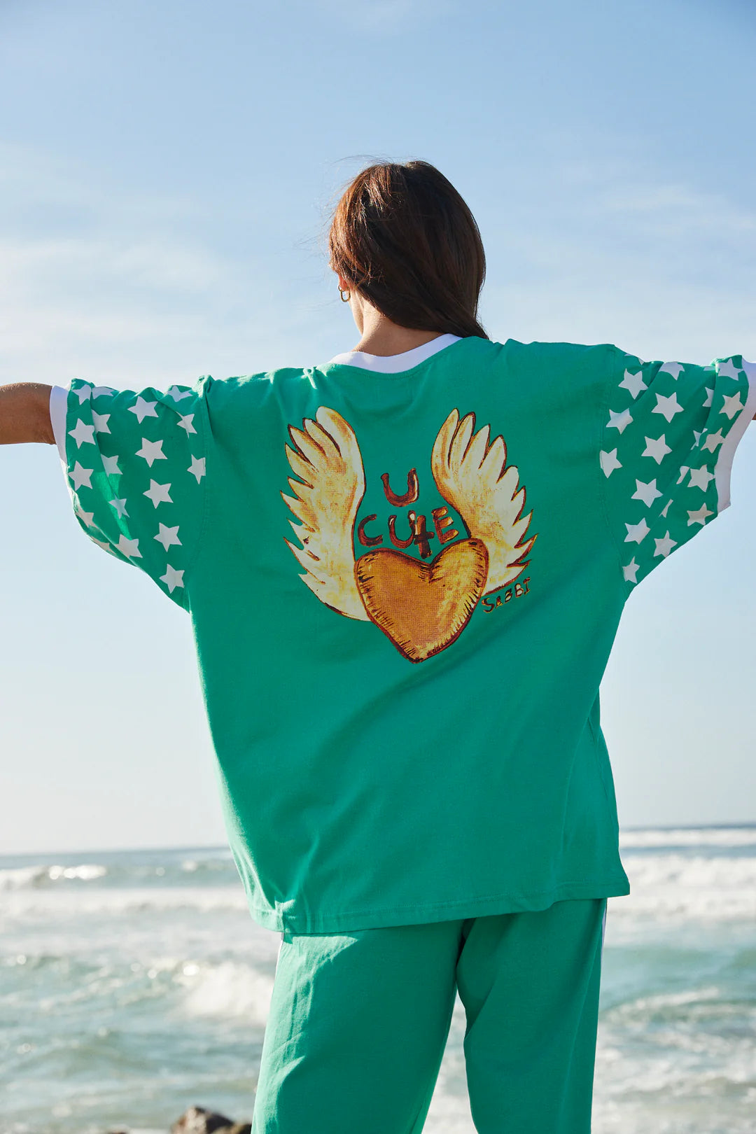 Elysian Collective Sabbi The Very Oversized You Cute Tee Green