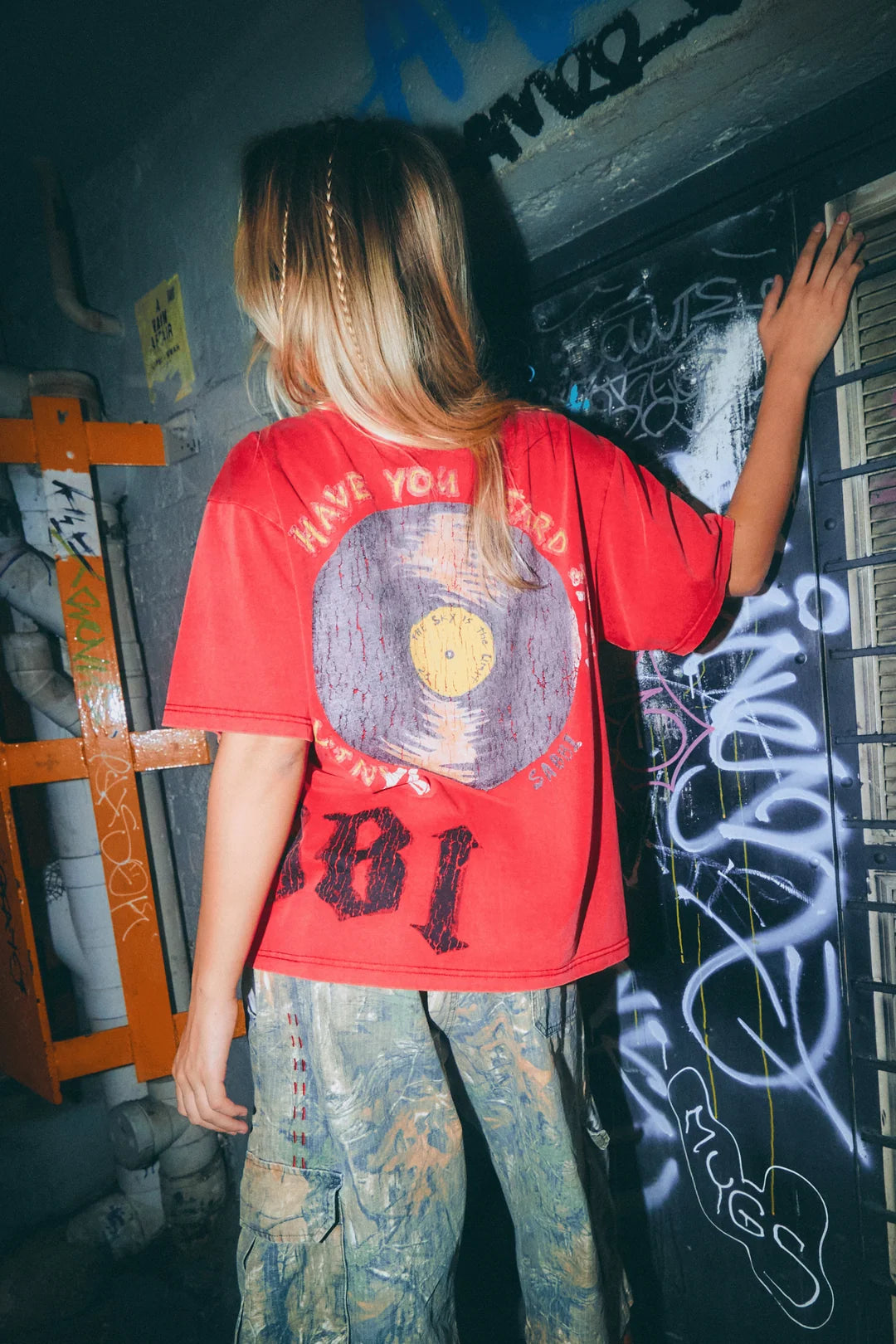 Elysian Collective Sabbi The Vinyl Shop Tee Red