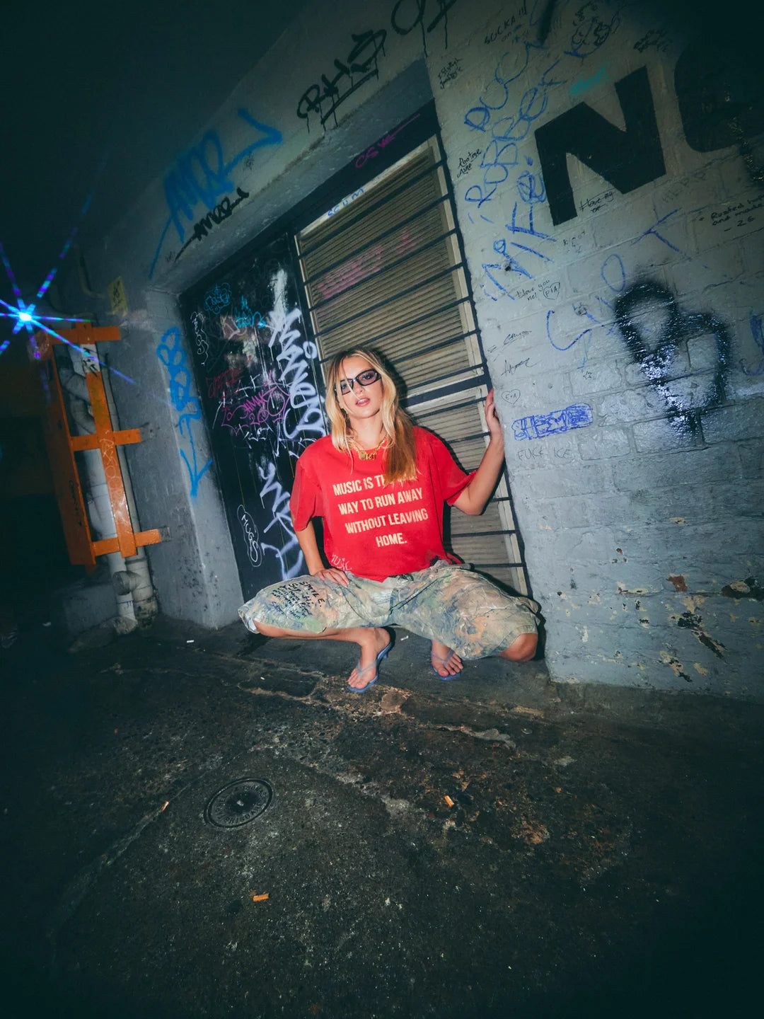 Elysian Collective Sabbi The Vinyl Shop Tee Red
