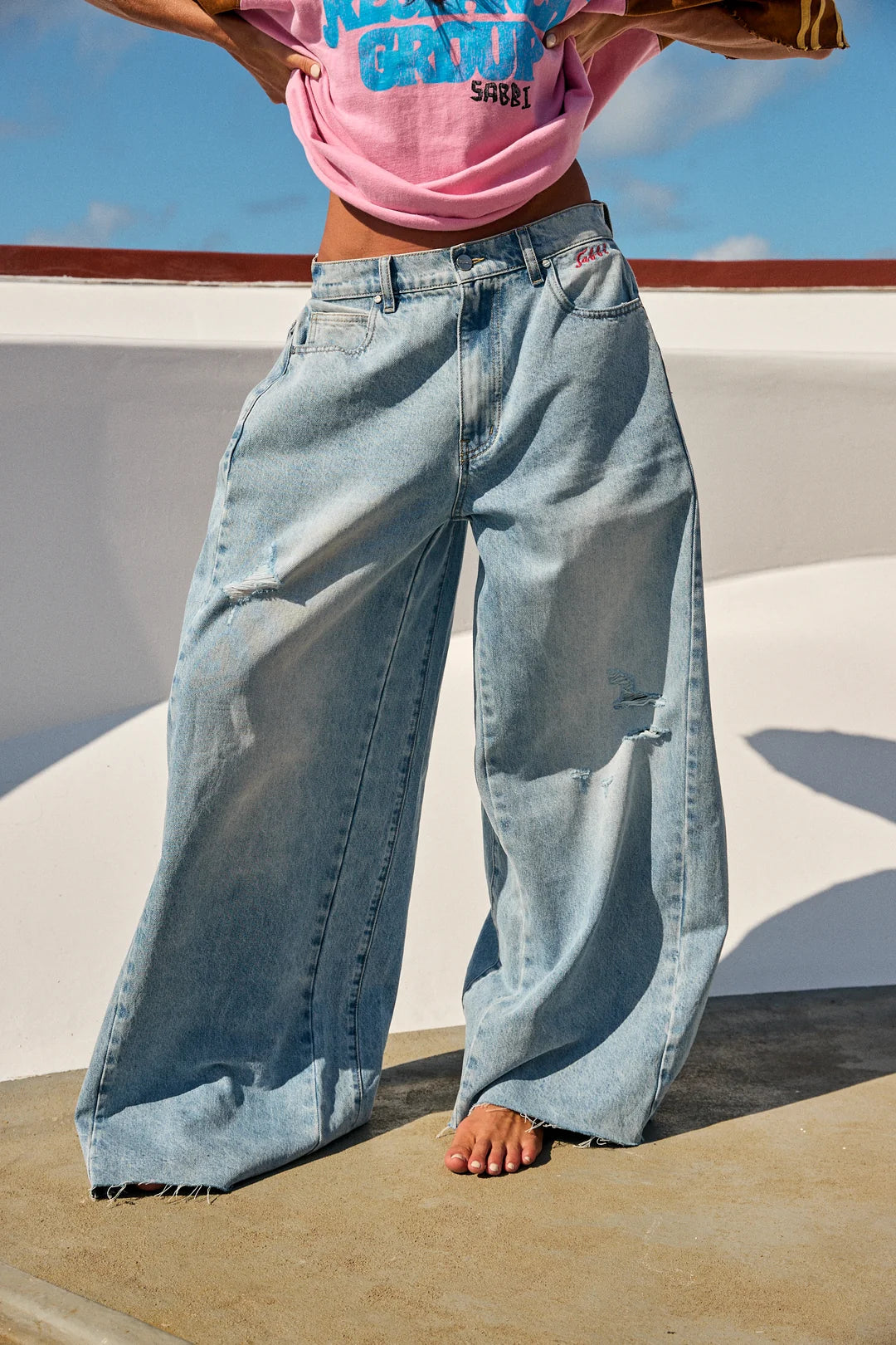 SABBI - THE WIDE LEG DENIM JEAN MID RISE