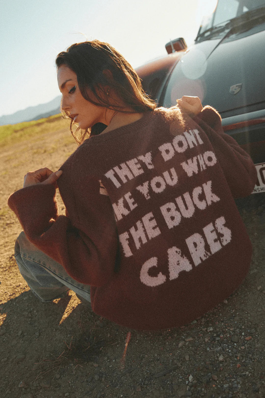 Elysian Collective Sabbi Who The Buck Cares Knit Jumper