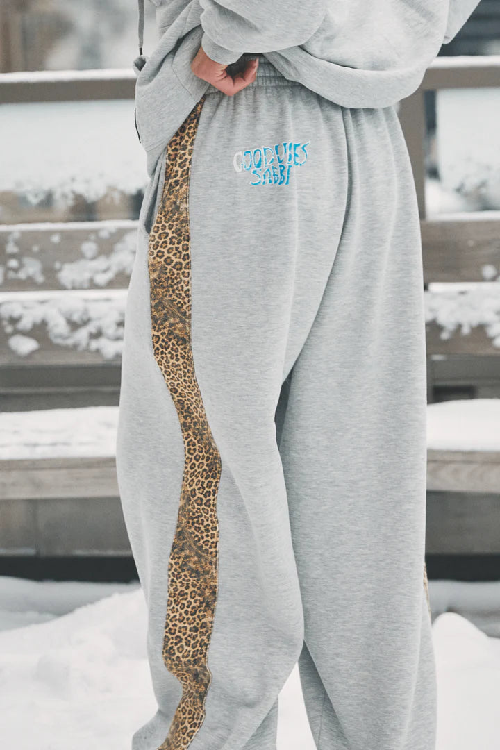 SABBI - BE HAPPY WIDE LEG SWEAT PANTS (LEOPARD) 2