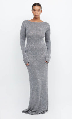 Elysian Collective Bec and Bridge Sadie Long Sleeve Knit Dress Charcoal