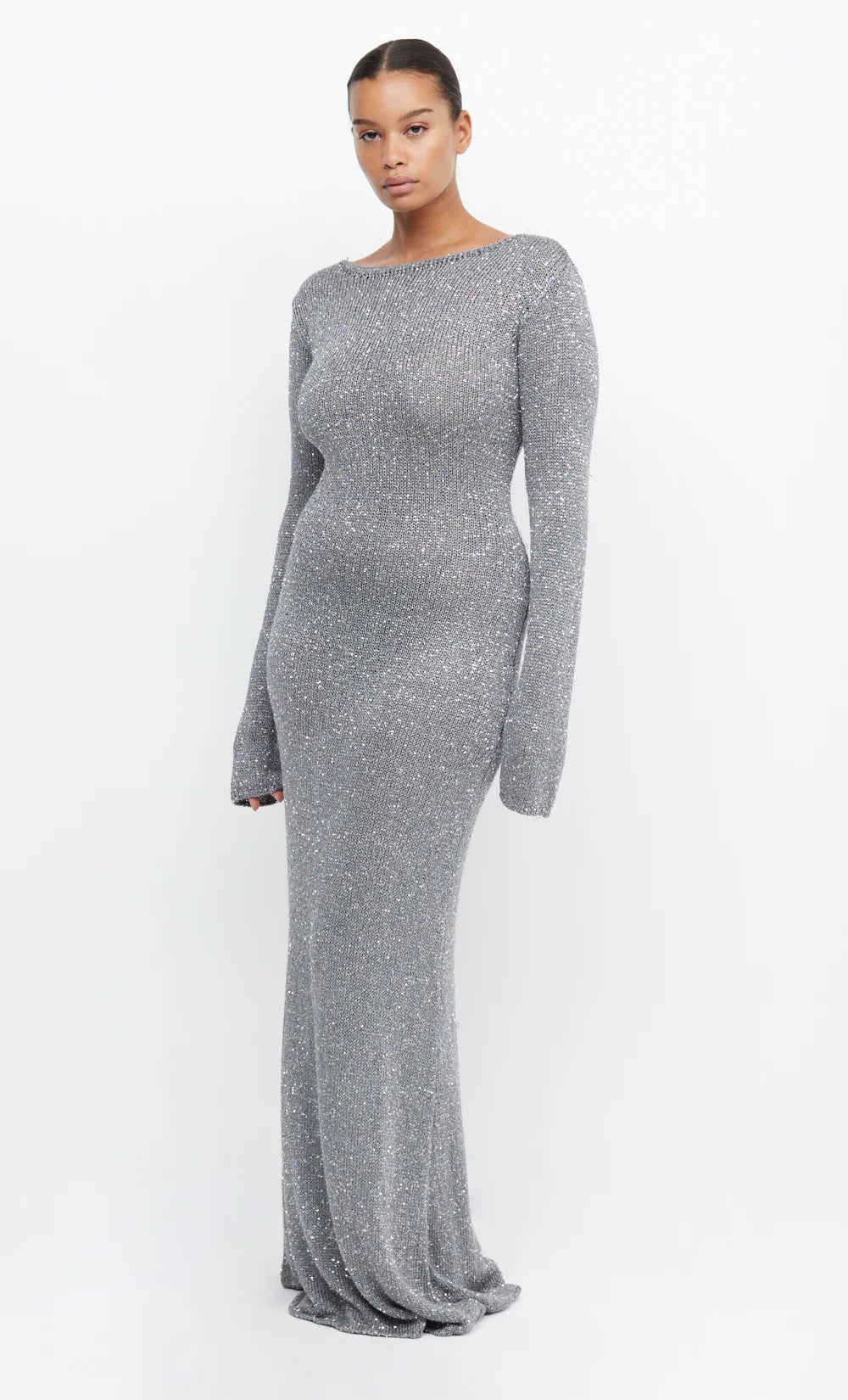 Elysian Collective Bec and Bridge Sadie Long Sleeve Knit Dress Charcoal