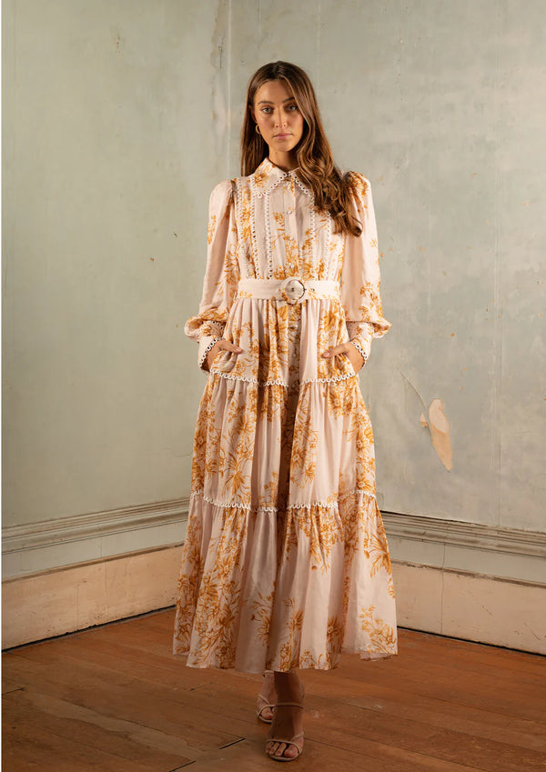 Elysian Collective Saint Armont Aurelie Maxi Dress Fleurs D'Or Print