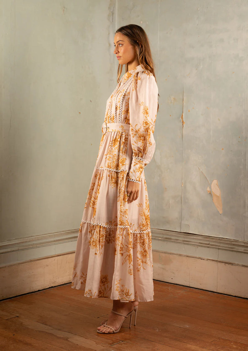 Elysian Collective Saint Armont Aurelie Maxi Dress Fleurs D'Or Print