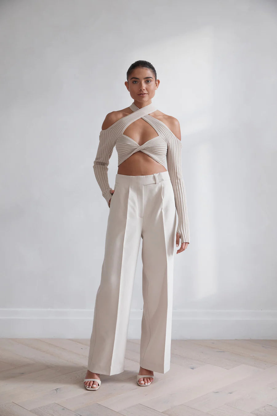 Elysian Collective San Sloane Chantal Wide Leg Pant Ecru