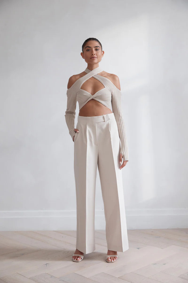 Elysian Collective San Sloane Chantal Wide Leg Pant Ecru