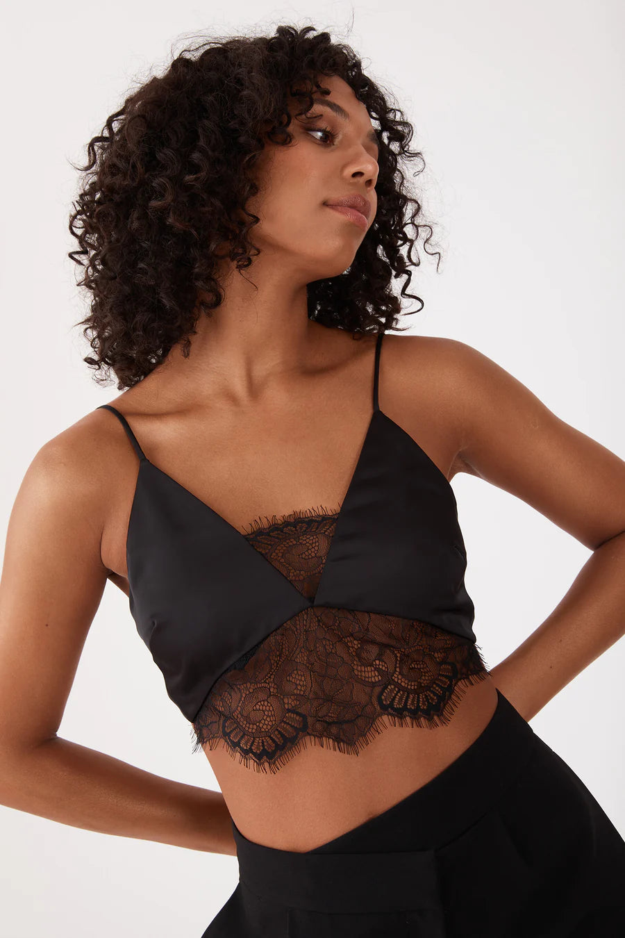 Elysian Collective San Sloane Evera Lace Top Black