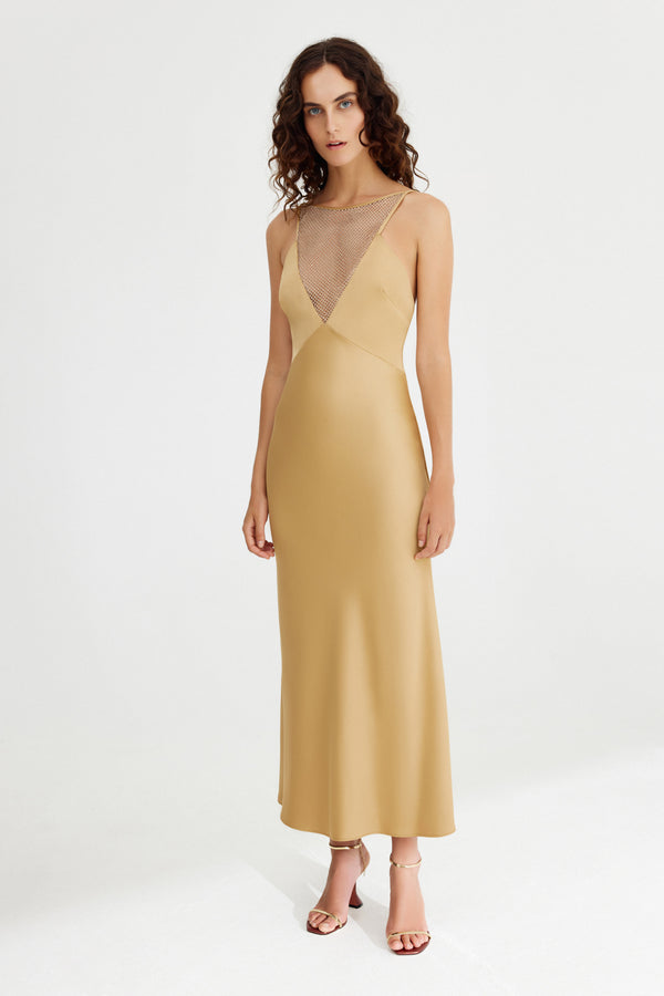 Elysian Collective Significant Other Elodie Maxi Dress Gold