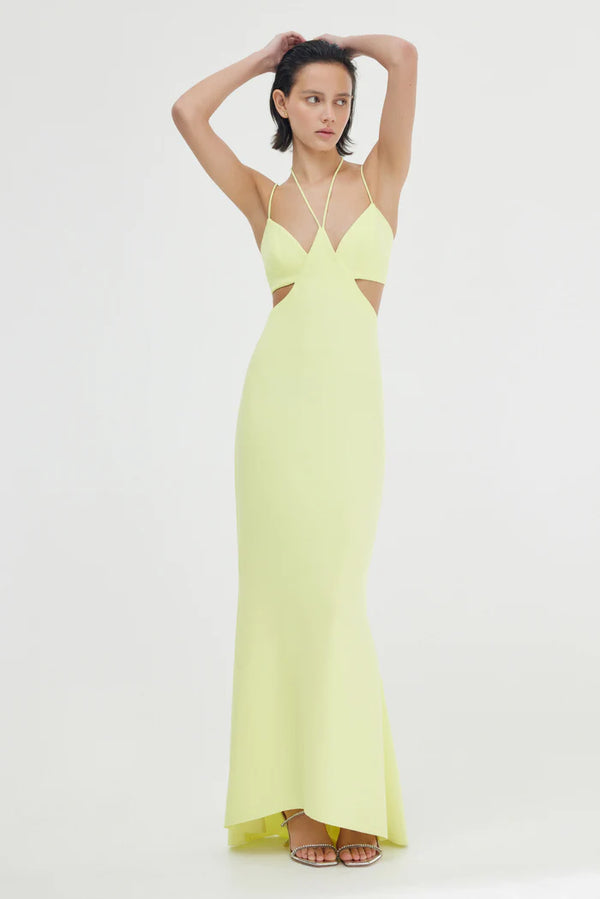 Elysian Collective Significant Other Aisling Halter Dress Citron