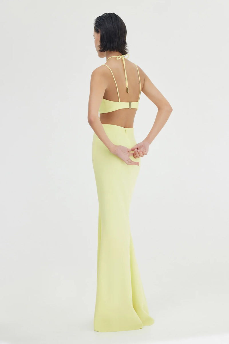 Elysian Collective Significant Other Aisling Halter Dress Citron