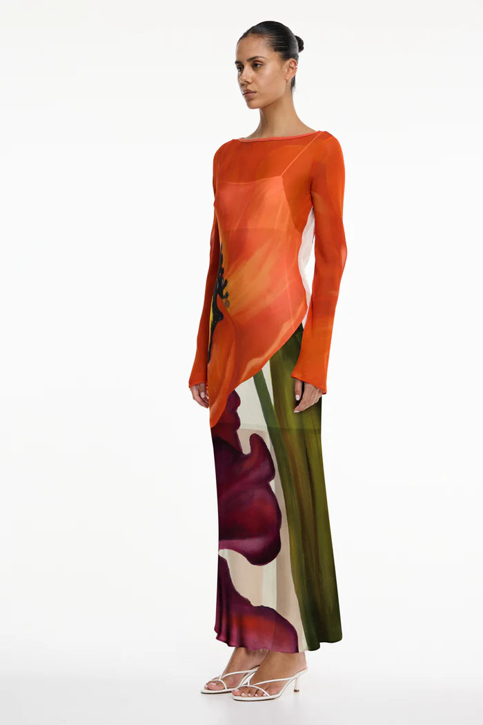 Elysian Collective Significant Other August Long Sleeve Maxi Dress Poppy Botanic