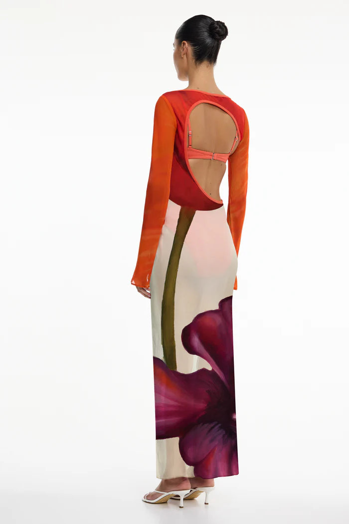 Elysian Collective Significant Other August Long Sleeve Maxi Dress Poppy Botanic