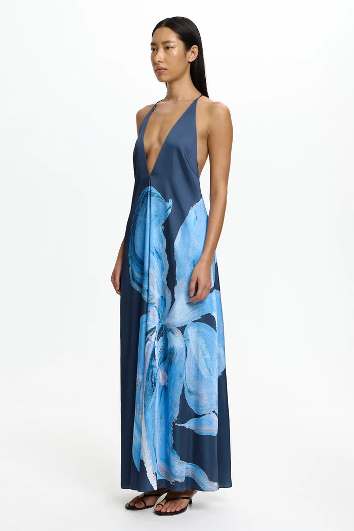Elysian Collective Significant Other Casea Maxi Dress Petrol Bloom