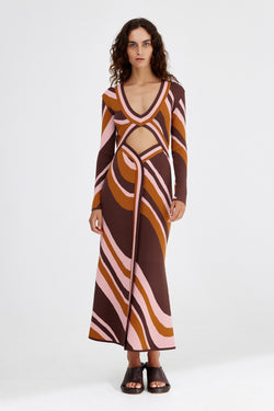 SIGNIFICANT OTHER - LEYLA MAXI DRESS (CHOCOLATE SWIRL)