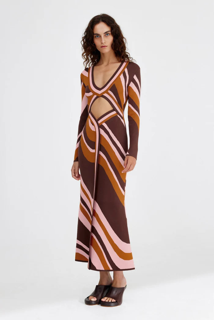 SIGNIFICANT OTHER - LEYLA MAXI DRESS (CHOCOLATE SWIRL)