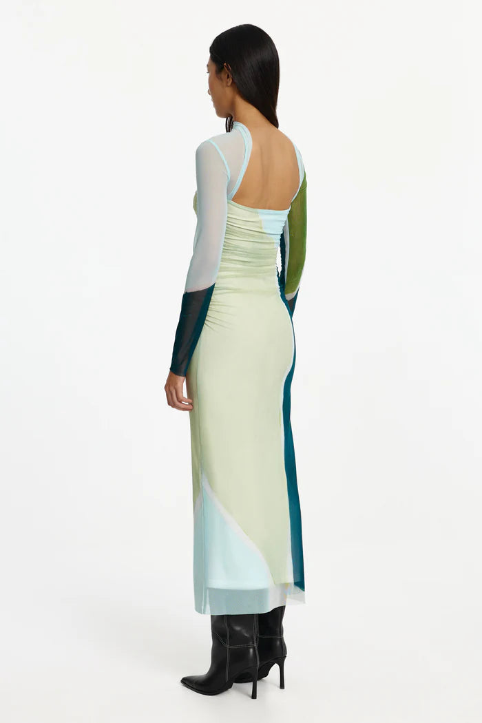 Elysian Collective Significant Other Yusra Long Sleeve Midi Dress Azuera Print