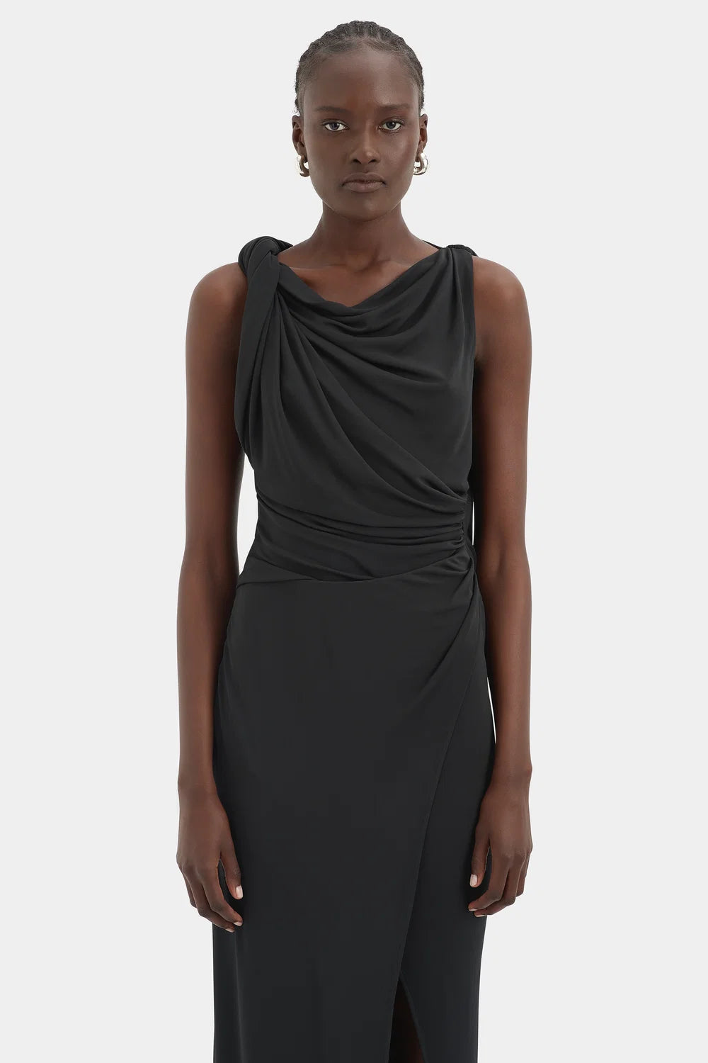 Elysian Collective Sir The Label Olenna Twist Low Back Gown Charcoal