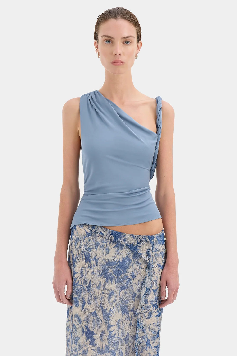 Elysian Collective Sir The Label Olenna Twist Top Dusty Blue