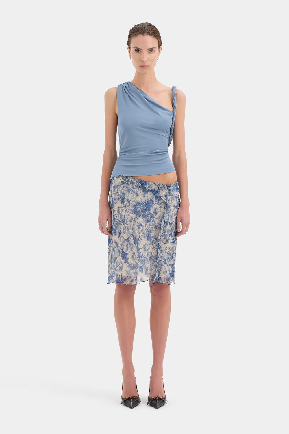 Elysian Collective Sir The Label Olenna Twist Top Dusty Blue