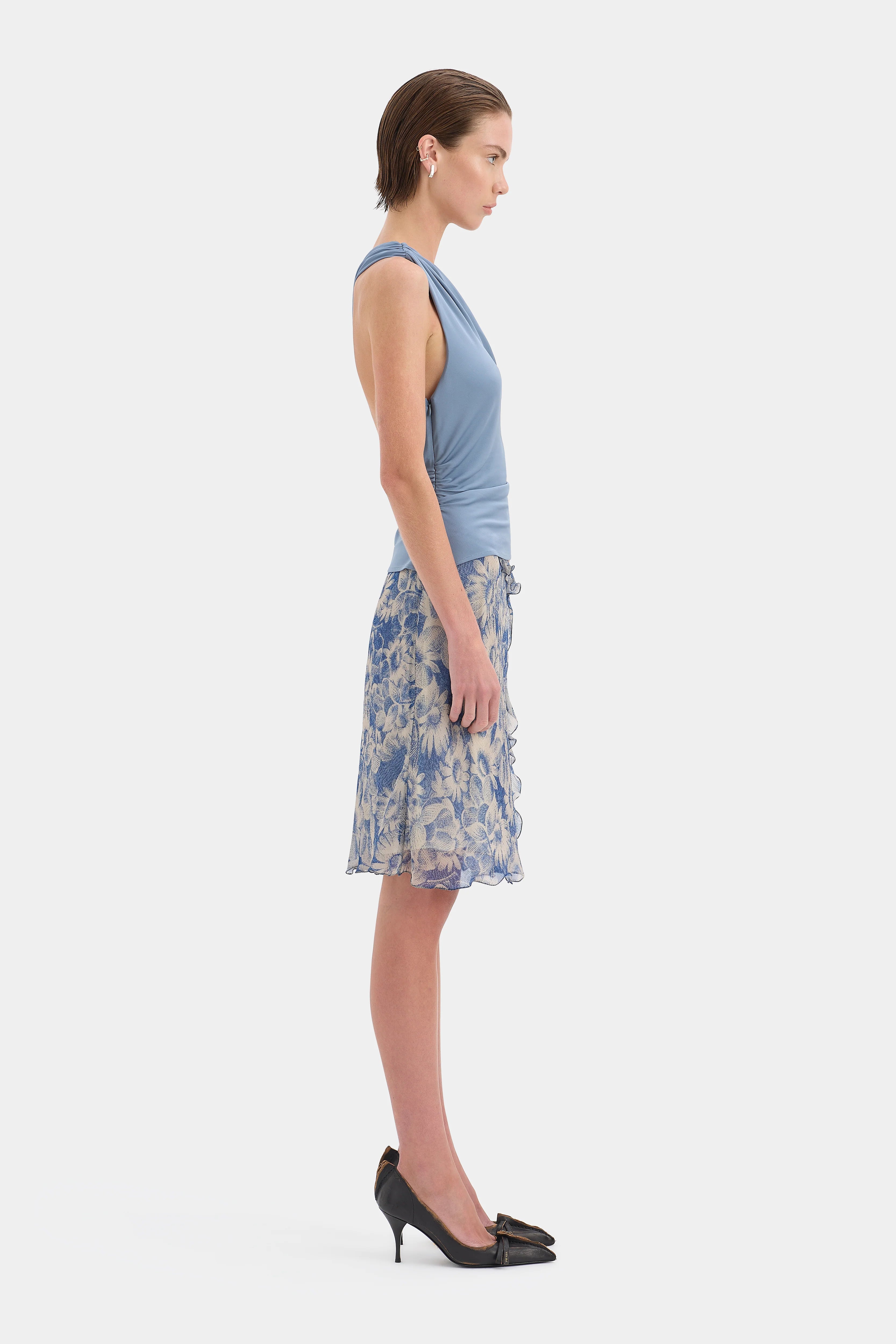 Elysian Collective Sir The Label Olenna Twist Top Dusty Blue