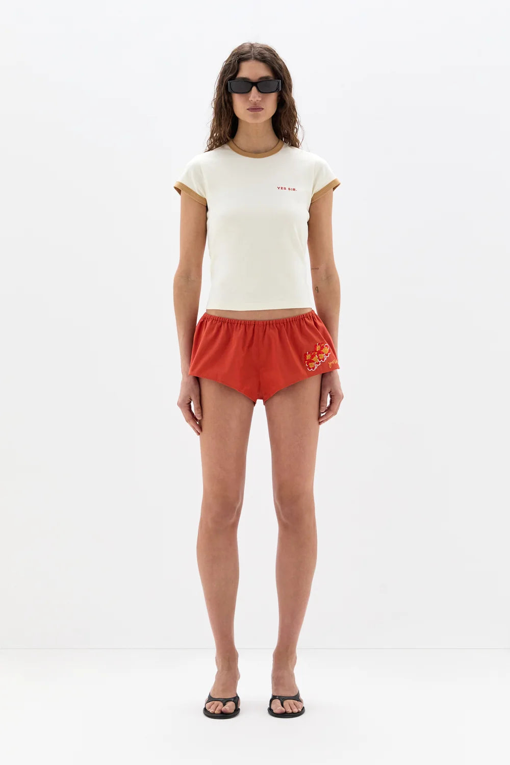 Elysian Collective Sir Yes Sir Fitted Tee Ivory