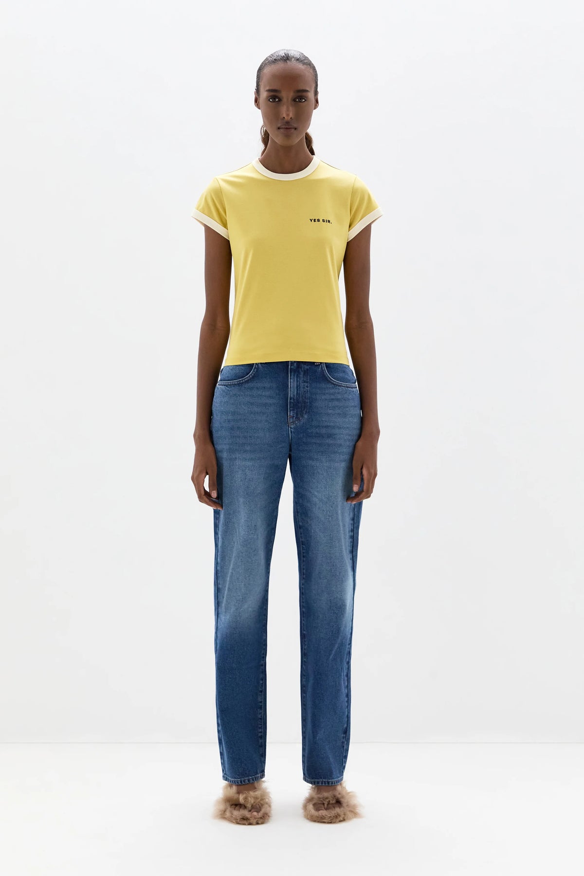 Elysian Collective Sir Yes Sir Fitted Tee Yellow